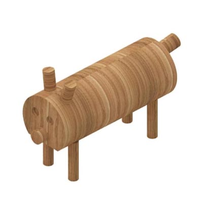 Balau Animal Wood Stool